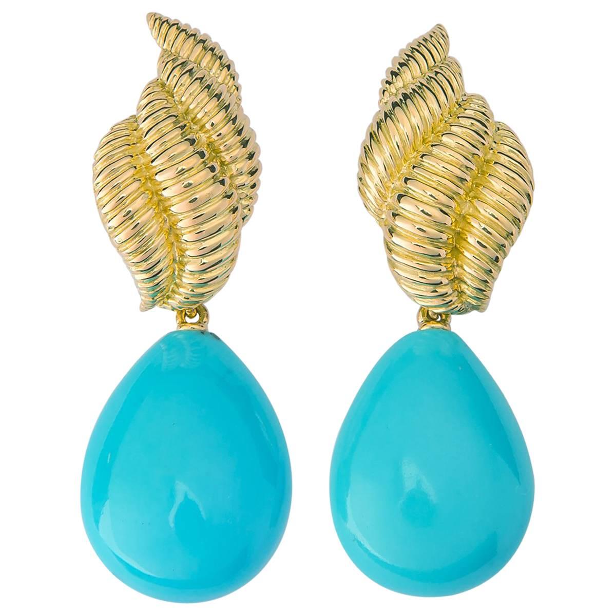 Exceptional Tiffany & Co. Turquoise Drop Earrings