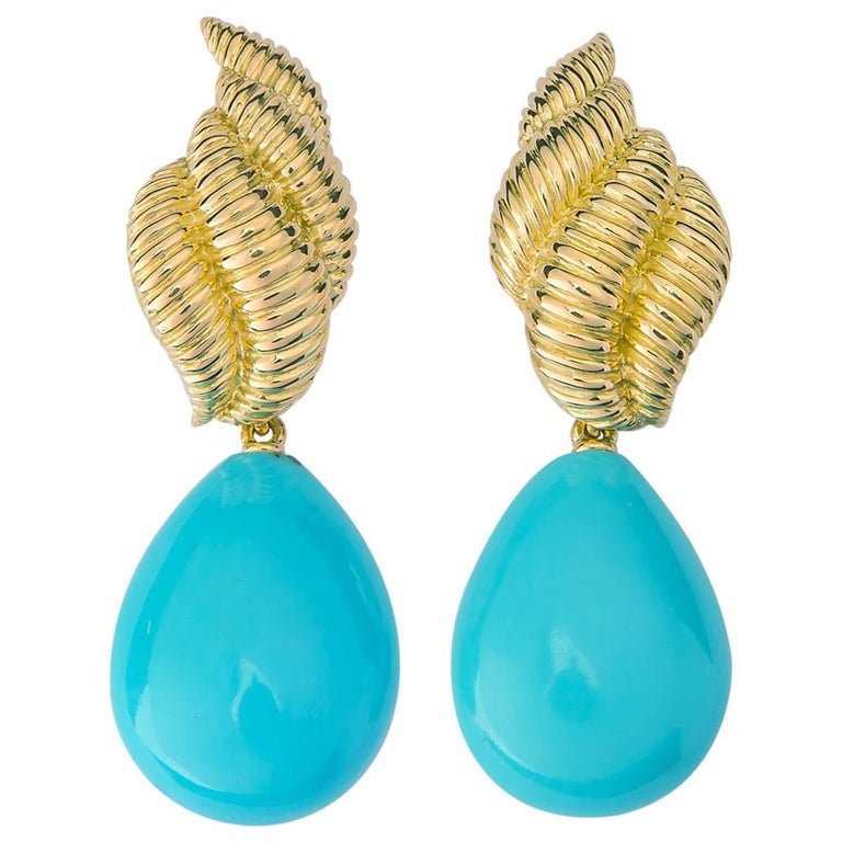 Exceptional Tiffany and Co. Turquoise Drop Earrings at 1stDibs ...