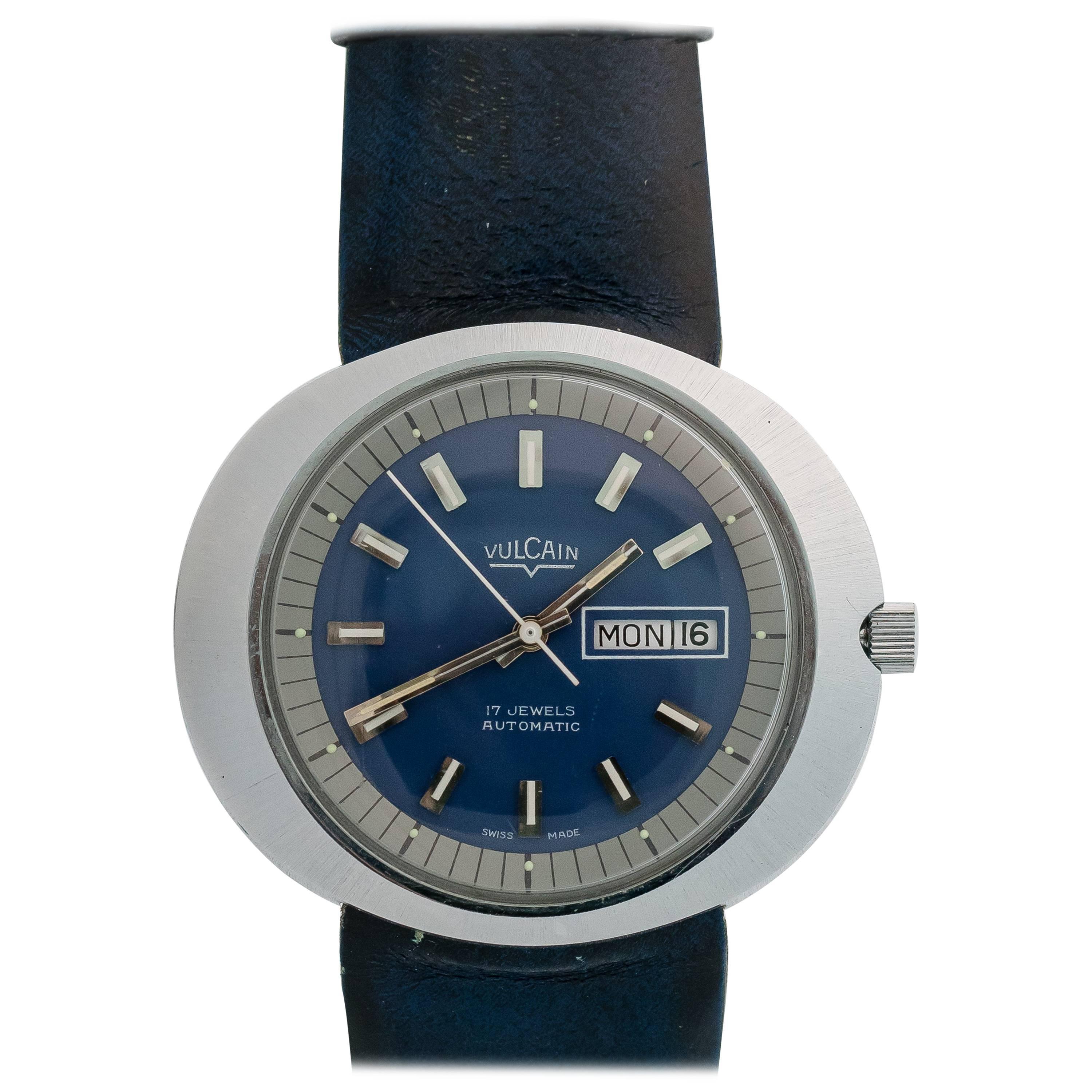 1940s Retro Vulcain Stainless Steel Wristwatch