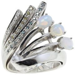 Luise Fancy Diamonds Opals Fashion Gold Ring