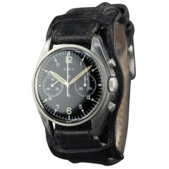 Retro Cortebert CWC Stainless Steel British Airforce Chronograph Wristwatch, 1978