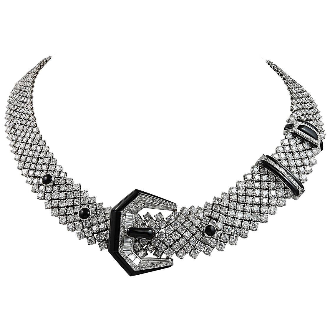 Diamond Onyx Necklace