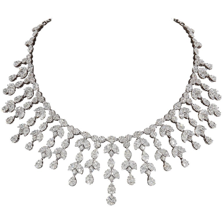 Grand Diamond Drop Necklace For Sale at 1stDibs grand diamond necklace