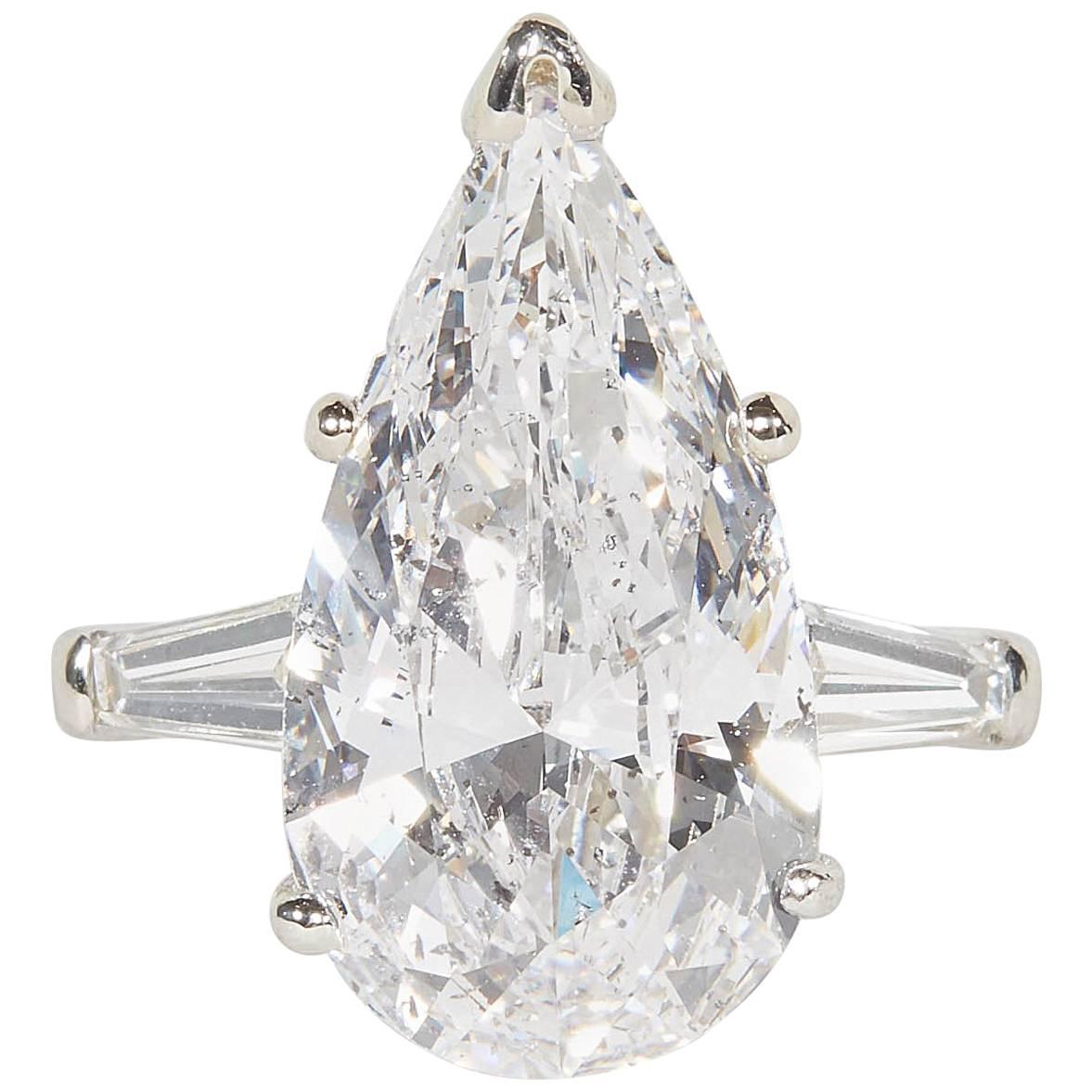 8 Carat GIA Certified Pear Shape Engagement Ring