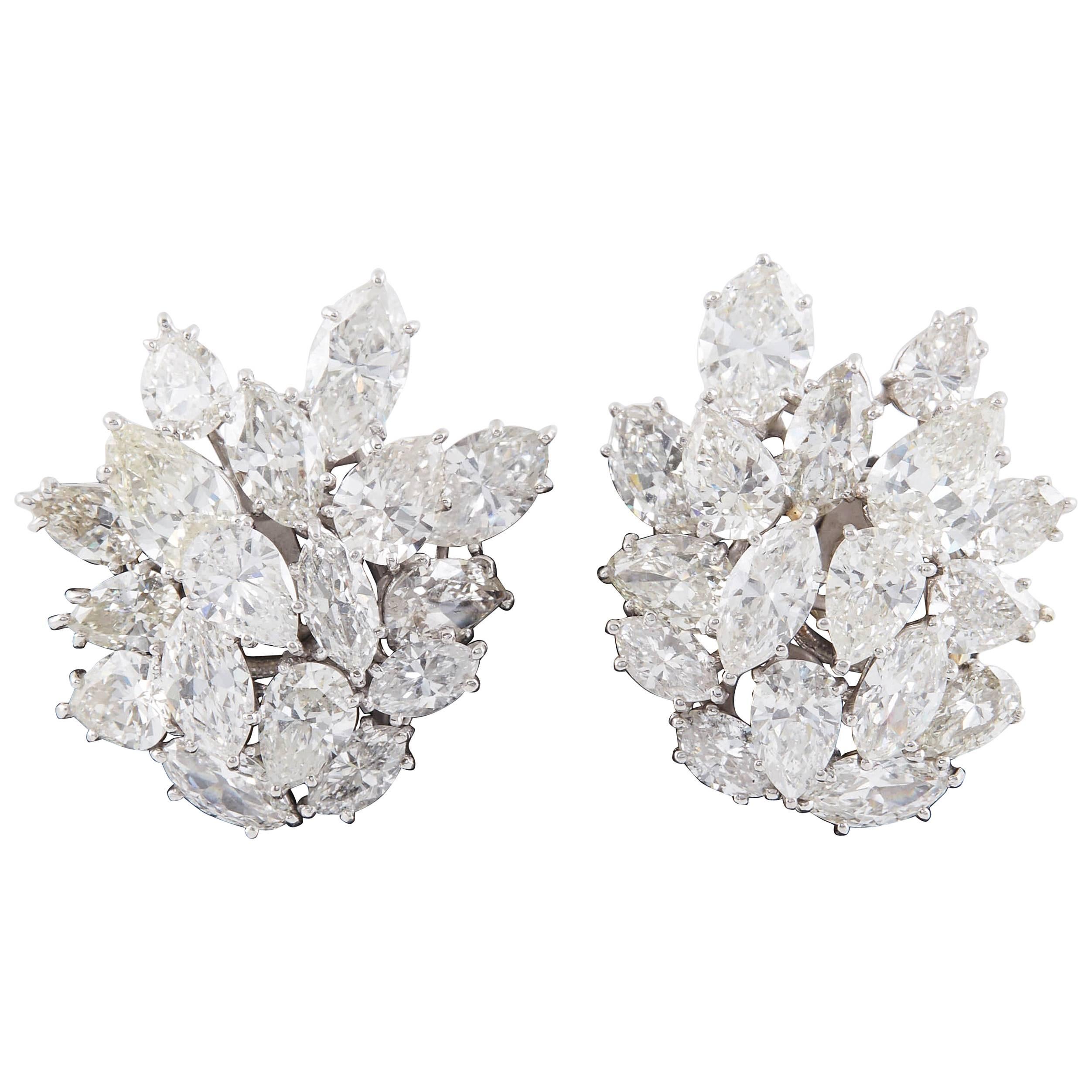 Diamant-Cluster-Ohrringe im Angebot