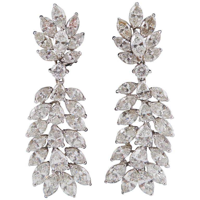 Classic Diamond Platinum Chandelier Earrings For Sale at 1stDibs ...