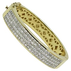8.00 Carat Invisible Set Diamond Bangle Bracelet