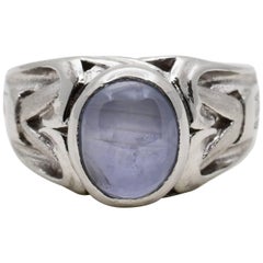 Antique Tiffany & Co. Art Deco Era Star Sapphire Platinum Ring