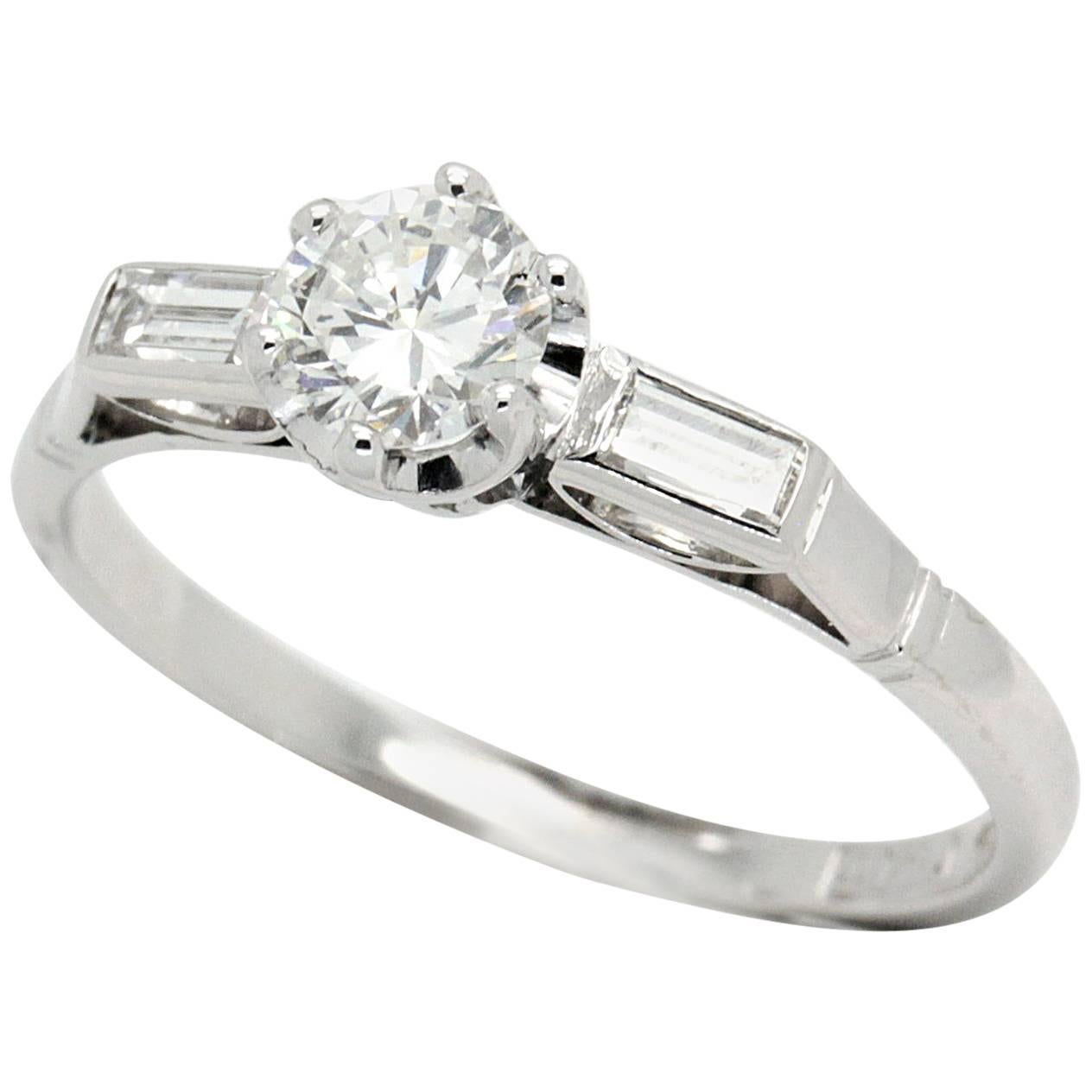 Early Brilliant Cut Vintage G VS to H SI1 Diamond Engagement Ring For Sale