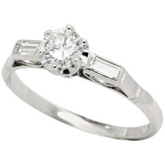 Early Brilliant Cut Vintage G VS to H SI1 Diamond Engagement Ring