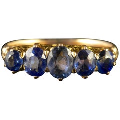 Antique Victorian Sapphire Five-Stone Ring 18 Carat Gold