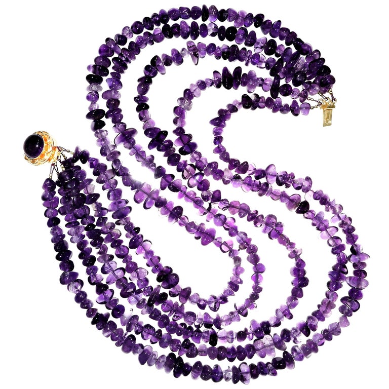 MultiStrand Amethyst Necklace February Birthstone For Sale at 1stdibs