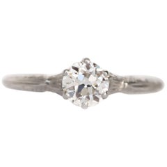 Antique .70 Carat Diamond White Gold Engagement Ring