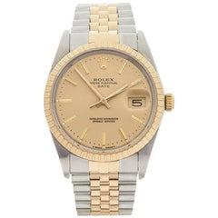Rolex Yellow Gold Stainless Steel Date Automatic Wristwatch, 1987