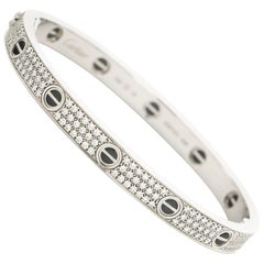 Cartier White Gold Pave Diamond Love Bracelet