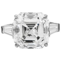 GIA Certified 7.00 Carat Asscher Cut Diamond Platinum Classic J. Birnbach Ring
