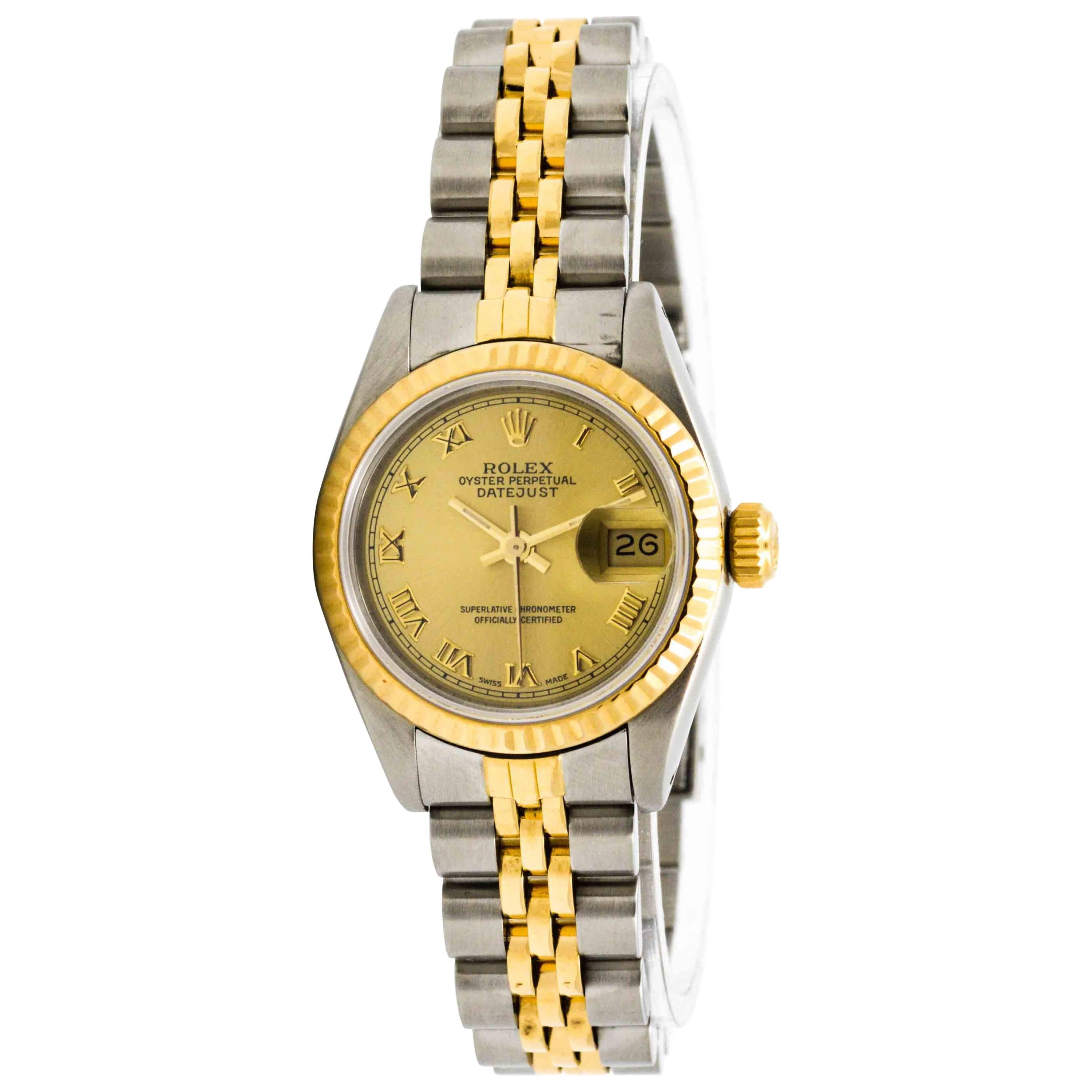 Rolex Yellow Gold Stainless Steel Datejust automatic Wristwatch