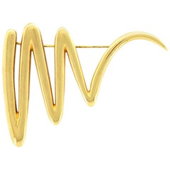 Tiffany & Co. Designed by Paloma Picasso Yellow Gold Squiggly Brooch