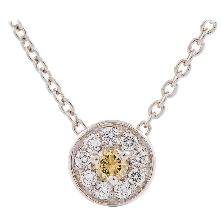 Kian Design 18 Carat White Gold, Yellow and White Diamond Necklace For