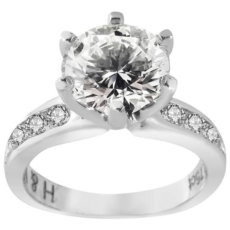 2.15 Carat Solitaire Diamond Engagement Ring For Sale