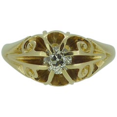 0.25 Carat Antique Diamond Solitaire Ring, 18 Carat Gold, Hallmarked Chester