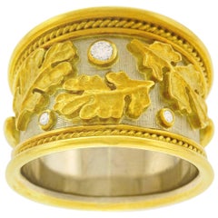 Elizabeth Gage Diamond Set Gold Ring