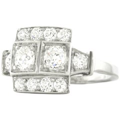 Lambert Bros. Art Deco Diamond Set Platinum Ring