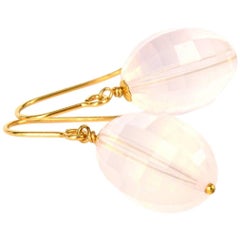Decadent Jewels Rose Quartz Gold Earrings
