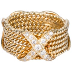 Tiffany & Co. Schlumberger 18 Karat Yellow Gold and Diamond Band Ring