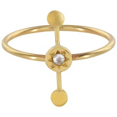 Ellie Air Orrery Sunburst 0.06 Carat White Diamond Gold Ring