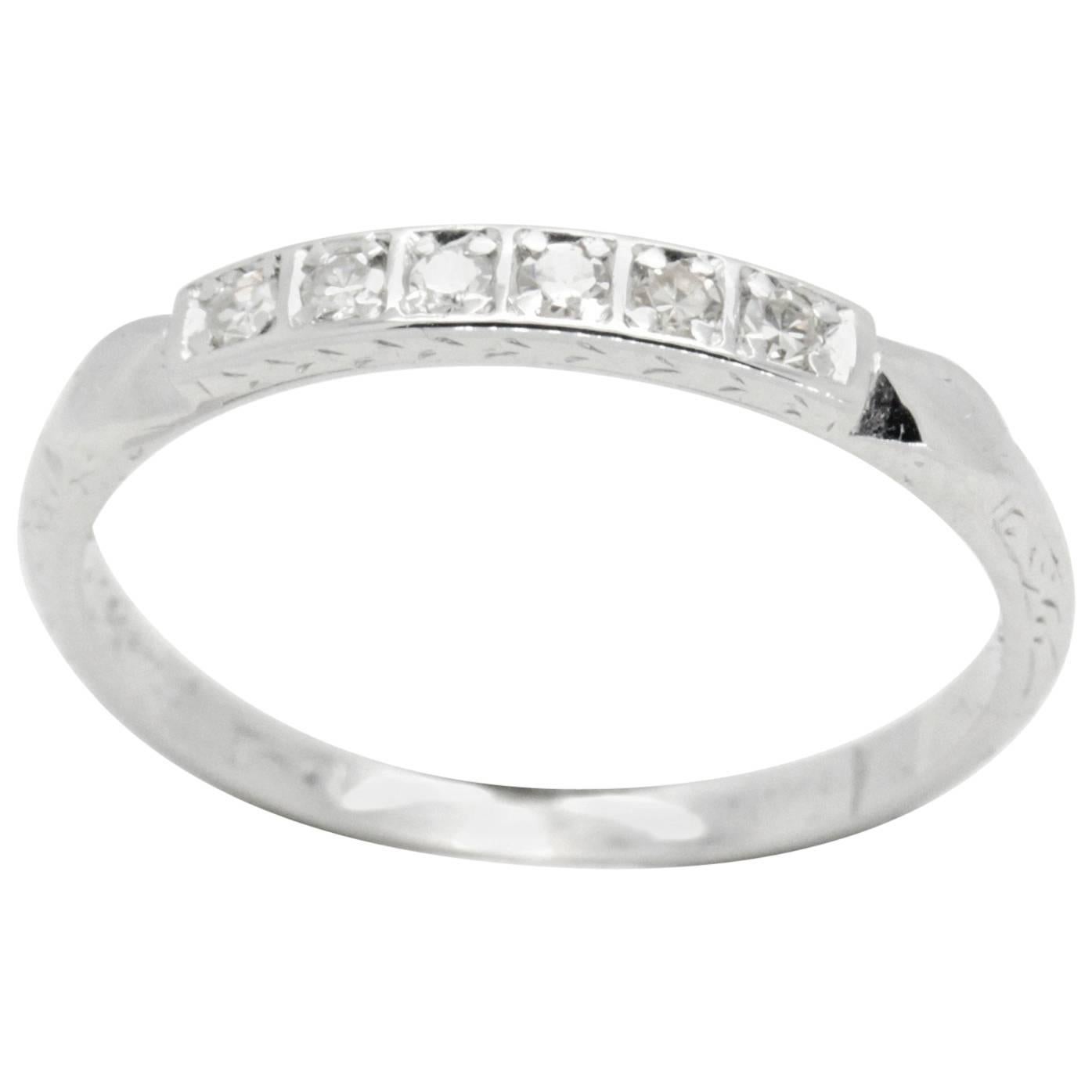 Art Deco, Vintage Diamond Wedding or Eternity Ring