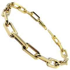 Retro Santos de Cartier Yellow Gold Link Chain Bracelet. 