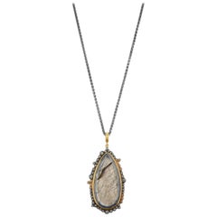 Lika Behar Labradorite and Diamond Necklace in Sterling Silver and Yellow Gold