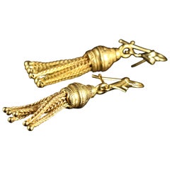 Antique Victorian Gold Tassel Earrings, circa 1900