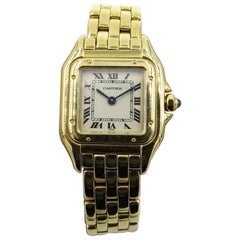 Retro Cartier yellow gold Panthere quartz Wristwatch