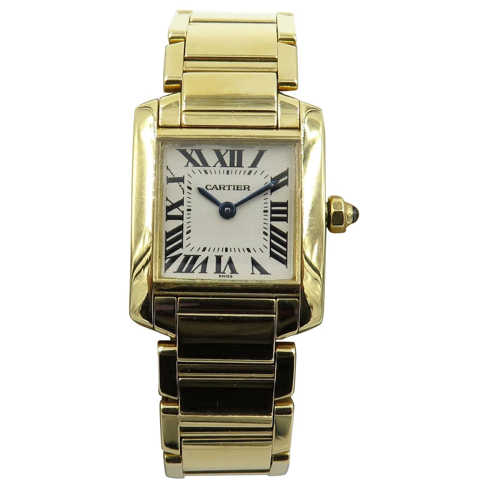Cartier Ladies yellow Gold Tank Francaise quartz Wristwatch