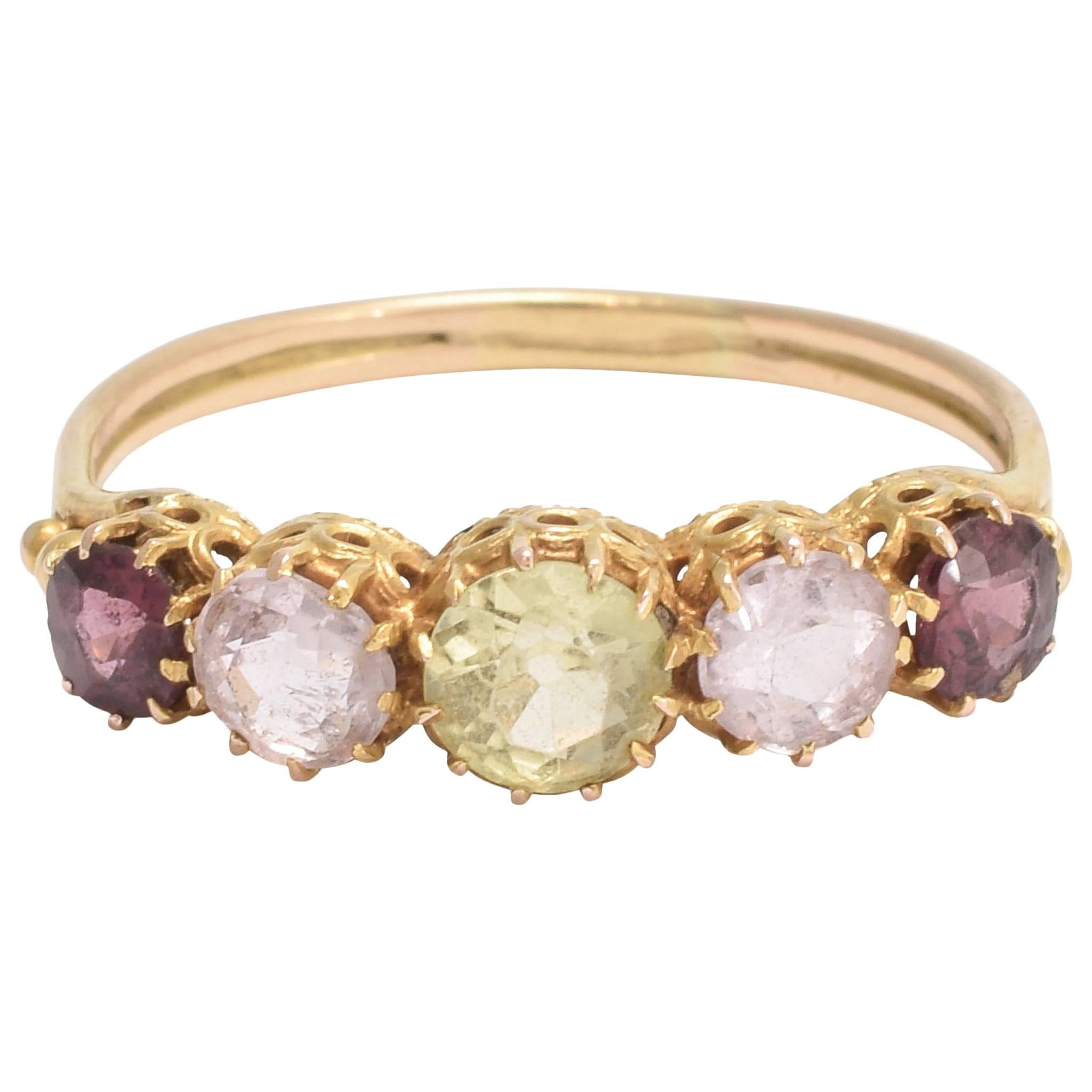Victorian Multicolored Gemstone Ring