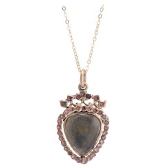 Georgian Garnet Crowned Heart Locket