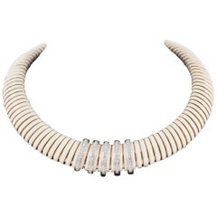 Modern French Enamel and Diamond Necklace Modern French Enamel and Diamond Necklace