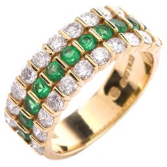 Gemlok Designer Diamond Emerald Band Ring