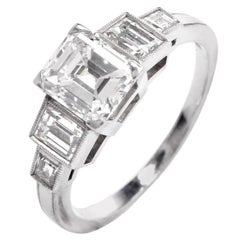 Art Deco Emerald Cut Diamond Engagement Ring