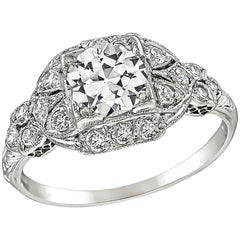 Vintage 1 Carat Old European Cut Diamond Engagement Ring