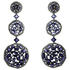 Orecchino con diamante e iolite