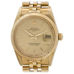 Rolex Yellow Gold Oyster Perpetual Date Wristwatch Ref 15037, circa 1986