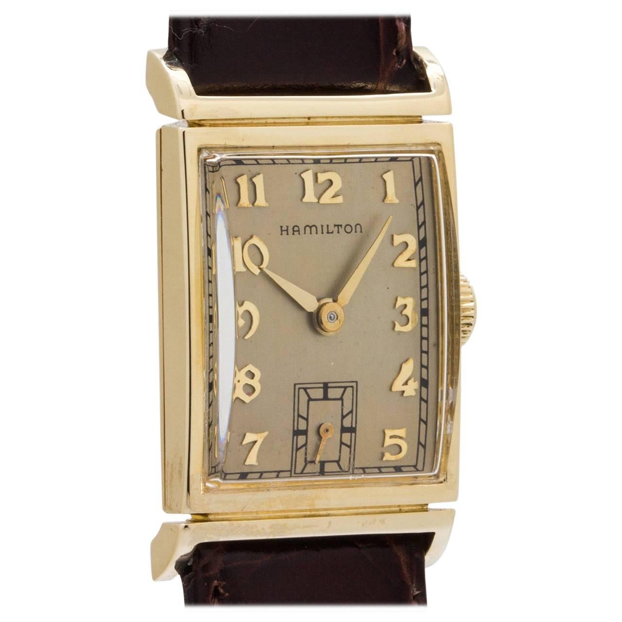 Hamilton Yellow Gold Gilbert Manual Wristwatch, circa 1948