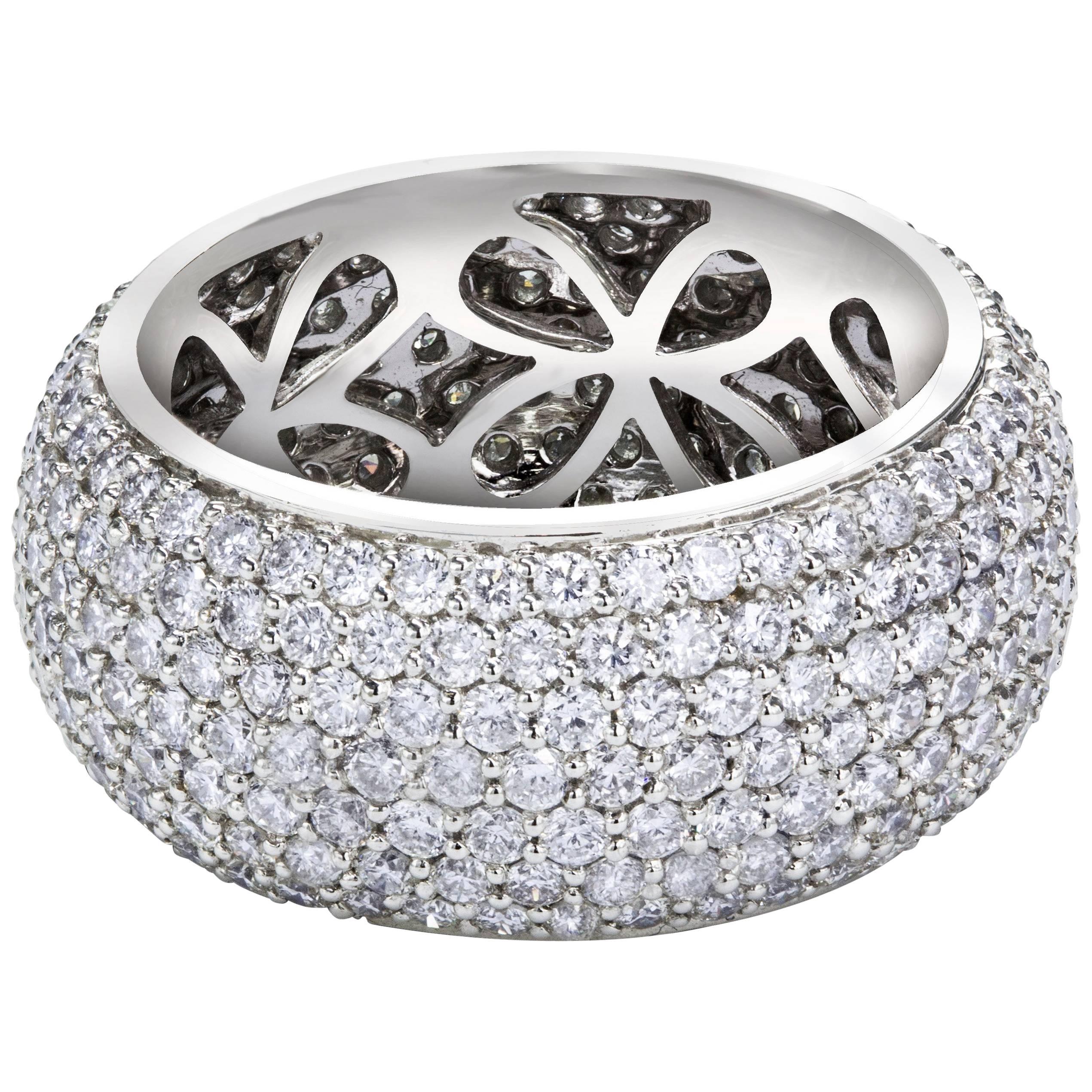 Fashionable Micro Pave Set Diamond Dome Ring