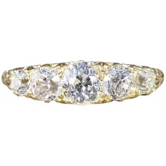 Late Victorian Antique Five-Stone Diamond Ring in 18 Carat Yellow Gold