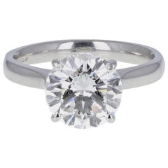 Certificated 3.33 Carat Brilliant Cut Diamond Platinum Solitaire Engagement Ring