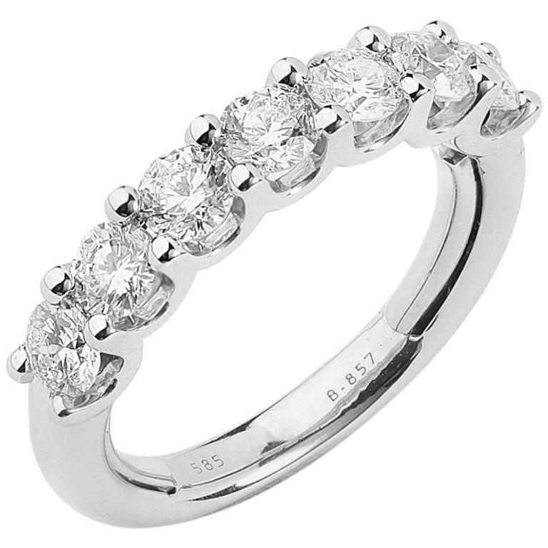 Seven-Stone Diamond Adjustable Wedding Band