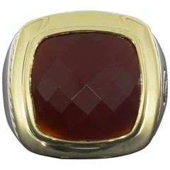 David Yurman Albion Ring with Carnelian and Gold